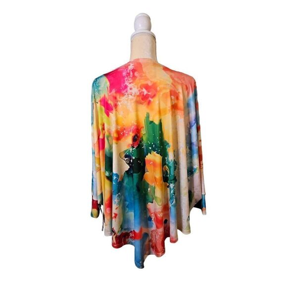 Amma Design, watercolor print top. Size L. - Picture 4 of 7